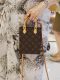 original womens Petit Sac Plat Monogram Brown Chain Bags and Clutches