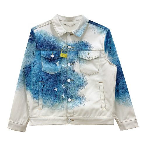 Men's Spray Denim Multicolor Jacket Set