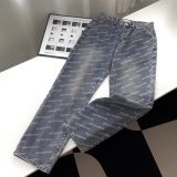 Print Casual denim pants blue