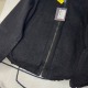 unisex Monogram Detail Carpenter Denim jacket Black