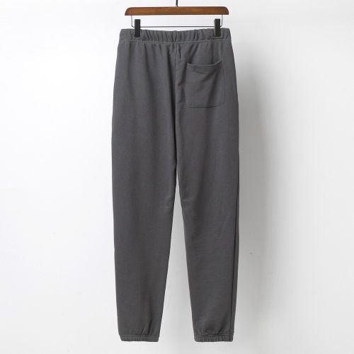 Men's casual print Drawstring pocket Cotton pants dark grey 203