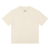 23SS adult 100% Cotton casual Alphabet Print short sleeved Crewneck t shirt apricot F063