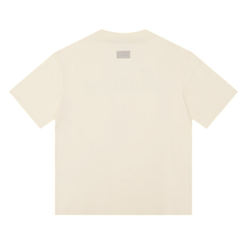 23SS adult 100% Cotton casual Alphabet Print short sleeved Crewneck t shirt apricot F063