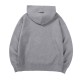 Men's casual cotton Alphabet jacquard Pocket Long sleeve Hoodie dark grey 101