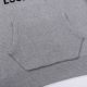 Men's casual cotton Alphabet jacquard Pocket Long sleeve Hoodie dark grey 101