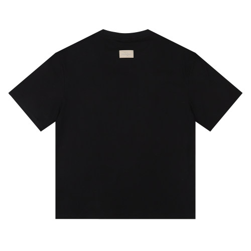23SS adult 100% Cotton casual Alphabet Print short sleeved Crewneck t shirt black F063