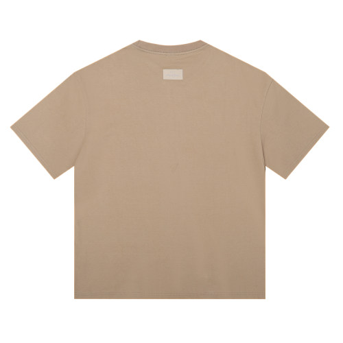 23SS adult 100% Cotton casual Alphabet Print short sleeved Crewneck t shirt khaki F063
