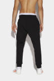 Men's casual print Drawstring pocket pants black 005