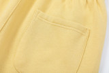 Men's casual Print  Drawstring pocket pants yellow FG-311