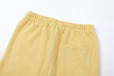 Men's casual Print  Drawstring pocket pants yellow FG-311