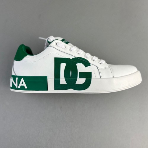 Portofino DG Printed Napa calf leather sneakers White green