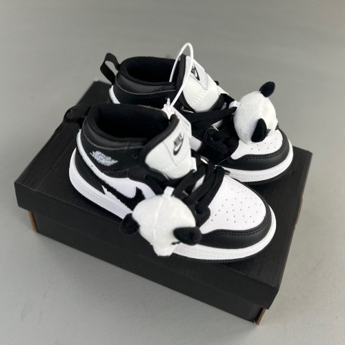 Panda high top kid shoes Black