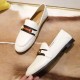Slip On Loafer with Web White Leather