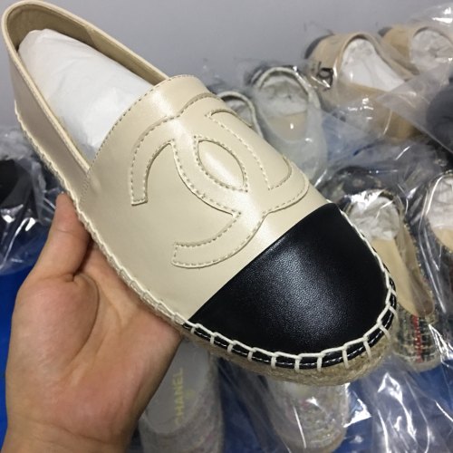 Women's leather canvas shoes Off white