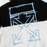 Men's casual cotton Arrow print Long sleeve hoodies black 5088