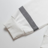 Men's casual cotton Arrow print Long sleeve hoodies white 5110