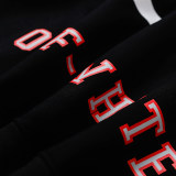 Men's casual cotton Arrow print Long sleeve hoodies black 5110