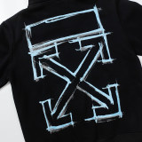 Men's casual cotton Arrow print Long sleeve hoodies black 5088