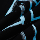Men's casual cotton Arrow print Long sleeve hoodies black 5088