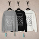 Men's casual cotton print Long sleeve Sweatshirt black 2082