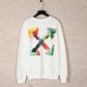 Men's casual cotton Arrow print Long sleeve Sweatshirt white 2079