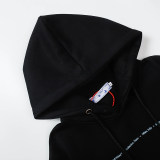 Men's casual cotton Arrow print Long sleeve hoodies black 5088