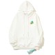 Men's casual cotton Arrow print Long sleeve hoodies White 5097