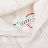 Men's casual cotton Arrow print Long sleeve hoodies white 5135