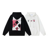 Men's casual cotton Arrow print Long sleeve hoodies black 5121