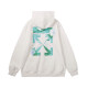 Men's casual cotton Arrow print Long sleeve hoodies white 5125