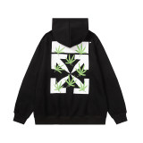 Men's casual cotton Arrow print Long sleeve hoodies black 5135