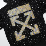 Men's casual cotton Arrow print Long sleeve hoodies black 5128
