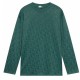 Men's casual jacquard Round neck long sleeved T-shirt Green K616