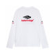 Men's casual embroidery Round neck long sleeved T-shirt white 3175