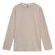 Men's casual jacquard Round neck long sleeved T-shirt apricot K616