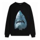 Men's casual Cotton shark print Long sleeve Sweatshirt black K648