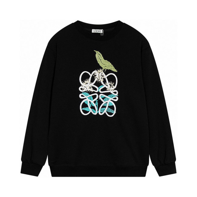 Men's casual Cotton embroidery Long sleeve Sweatshirt black K640