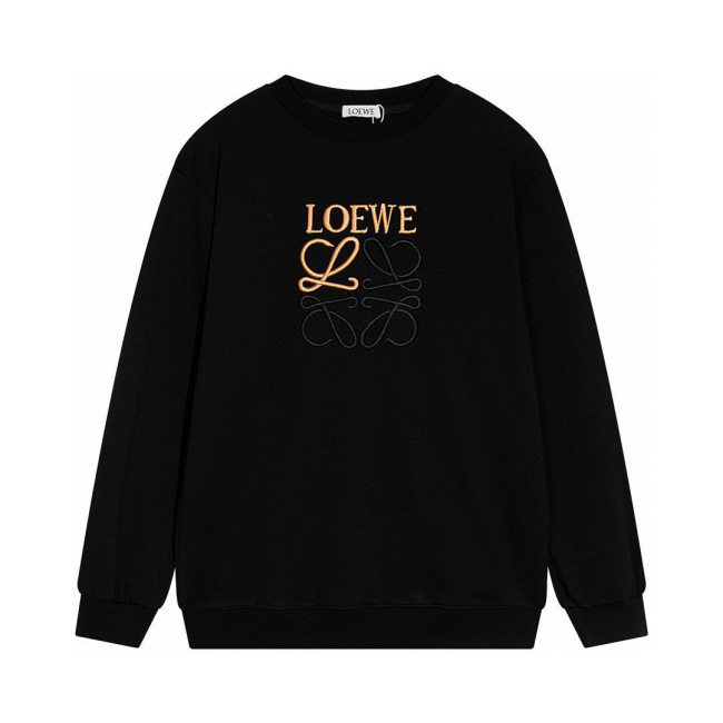 Men's casual Cotton embroidery Long sleeve Sweatshirt black K641