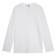 Men's casual jacquard Round neck long sleeved T-shirt White K616
