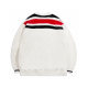 unisex casual Striped jacquard Long sleeve Sweater Cardigan White K610