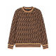 unisex casual jacquard Round neck Long sleeve Sweater brown K613