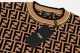 unisex casual jacquard Round neck Long sleeve Sweater brown K613