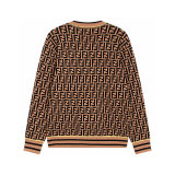 unisex casual jacquard Round neck Long sleeve Sweater brown K613