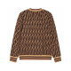 unisex casual jacquard Round neck Long sleeve Sweater brown K613