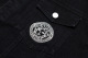 Men's casual Embroidery Long sleeve Loose denim Jacket black NZ04