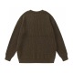 Men's casual Round neck long sleeves Sweater Brown G111