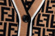 Men's casual jacquard Long sleeve Sweater Cardigan Brown K612