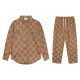 Men's casual jacquard Drawstring pocket pants brown 6212