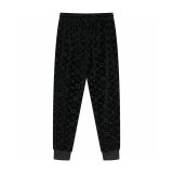 Men's casual jacquard Drawstring pocket pants black 666