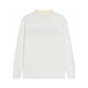 Men's casual cashmere wool Striped embroidery Long sleeve Sweater white A005